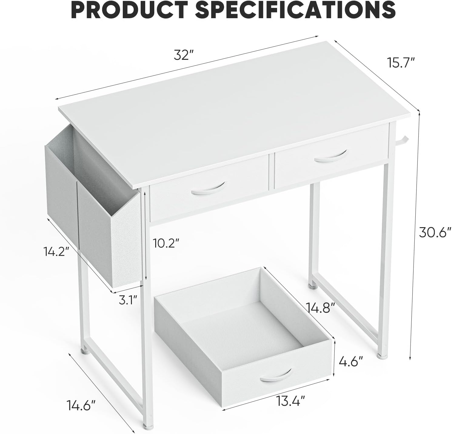 Home Office Computer Desk with Drawers