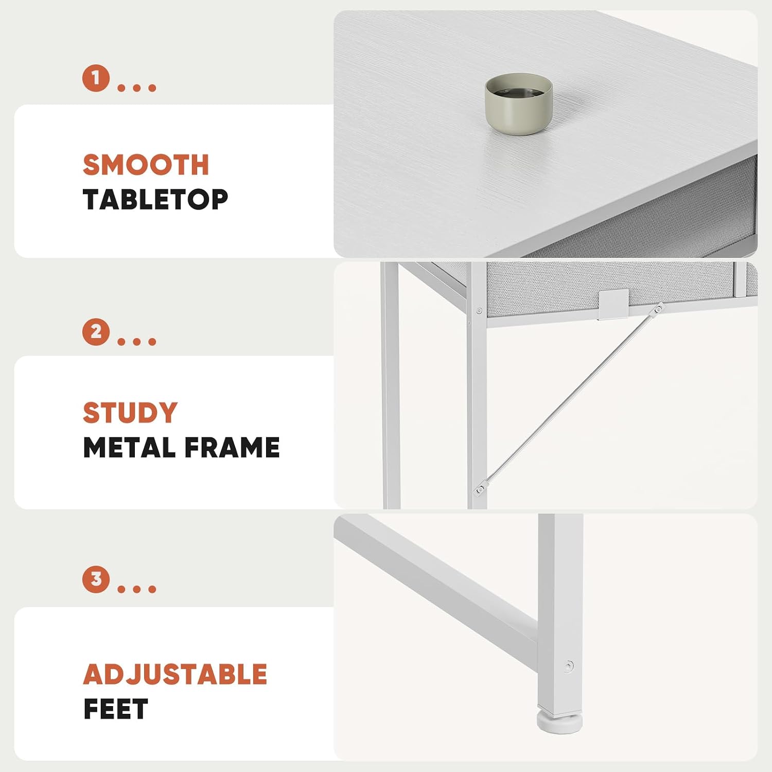 Home Office Computer Desk with Drawers