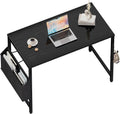 Compact Computer Desk for Small Spaces (with Storage Pocket)
