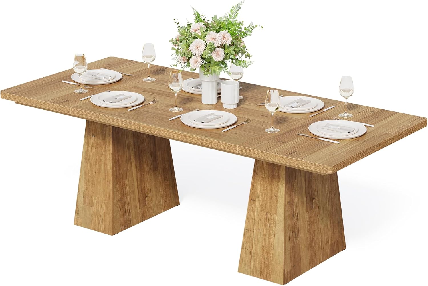 6-seater dining table. Wooden dining table. Rectangular table with reinforced legs.