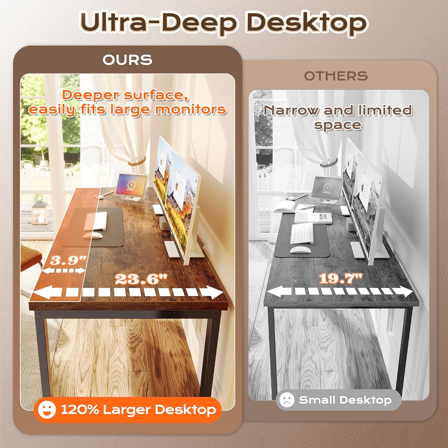 55 x 24-inch Desk (with Power Outlets and USB-C Port)