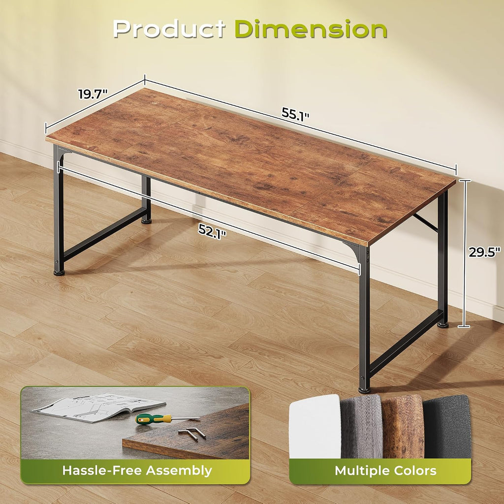 55-inch computer desk. Home office desk with a spacious tabletop. Modern gaming desk.