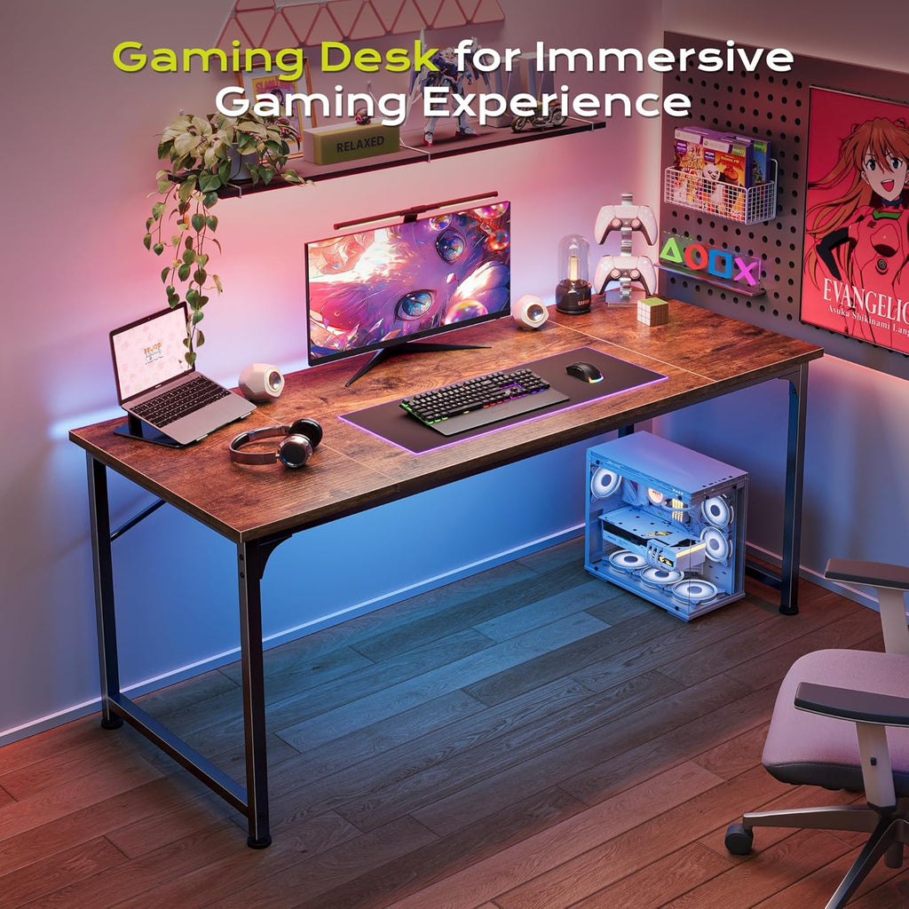 55-inch computer desk. Home office desk with a spacious tabletop. Modern gaming desk.