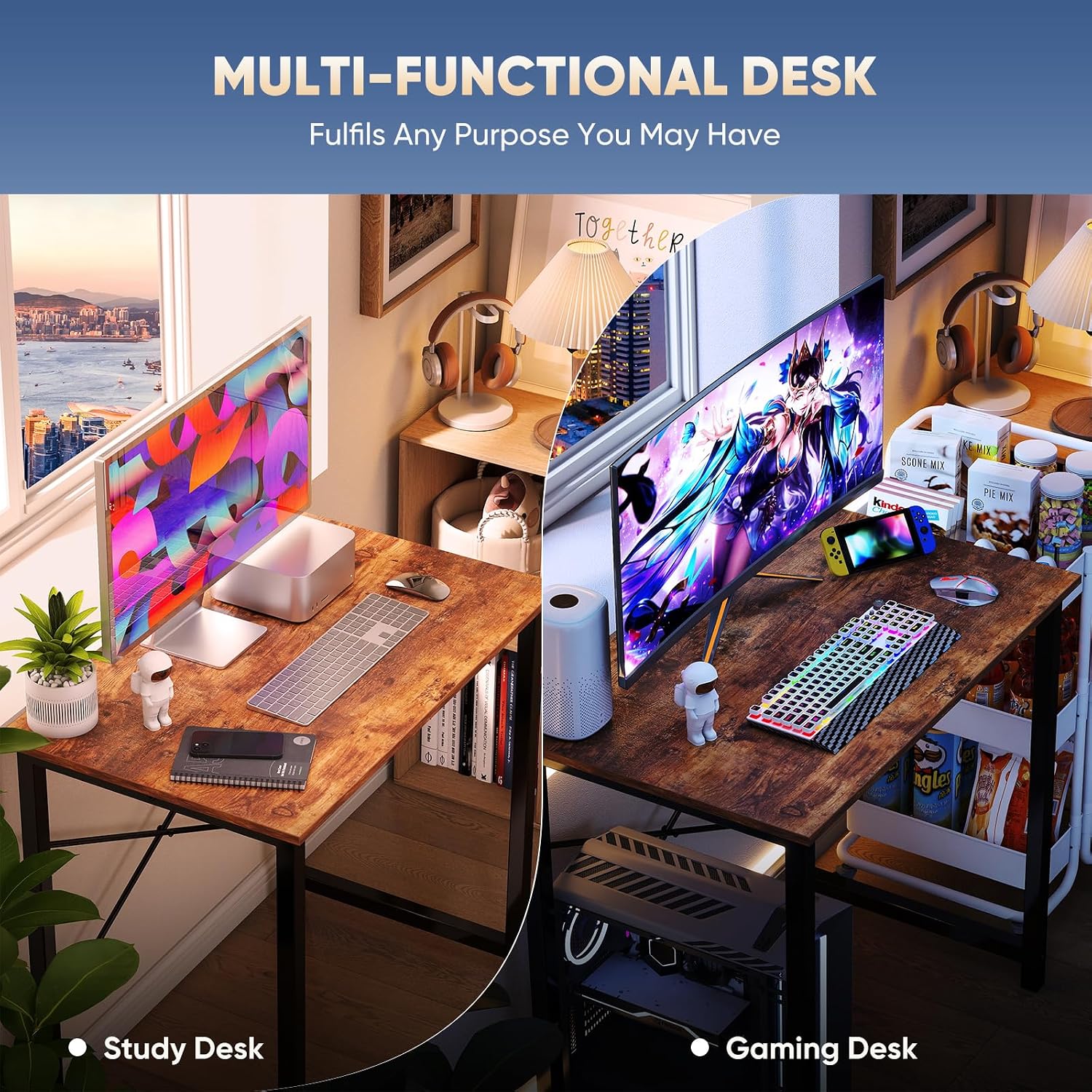 Compact Home Office Computer Desk – Minimalist Style Writing/Gaming/Work Desk