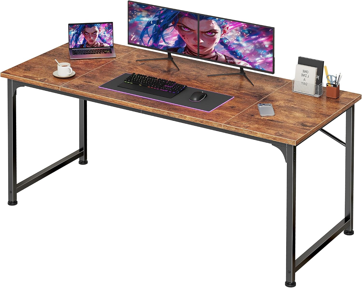 55-inch computer desk. Home office desk with a spacious tabletop. Modern gaming desk.