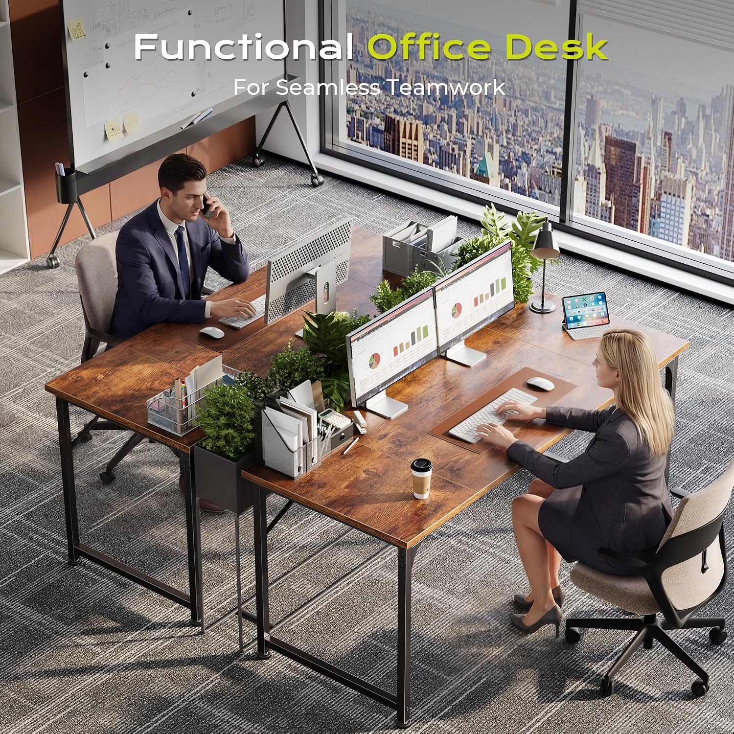 55-inch computer desk. Home office desk with a spacious tabletop. Modern gaming desk.
