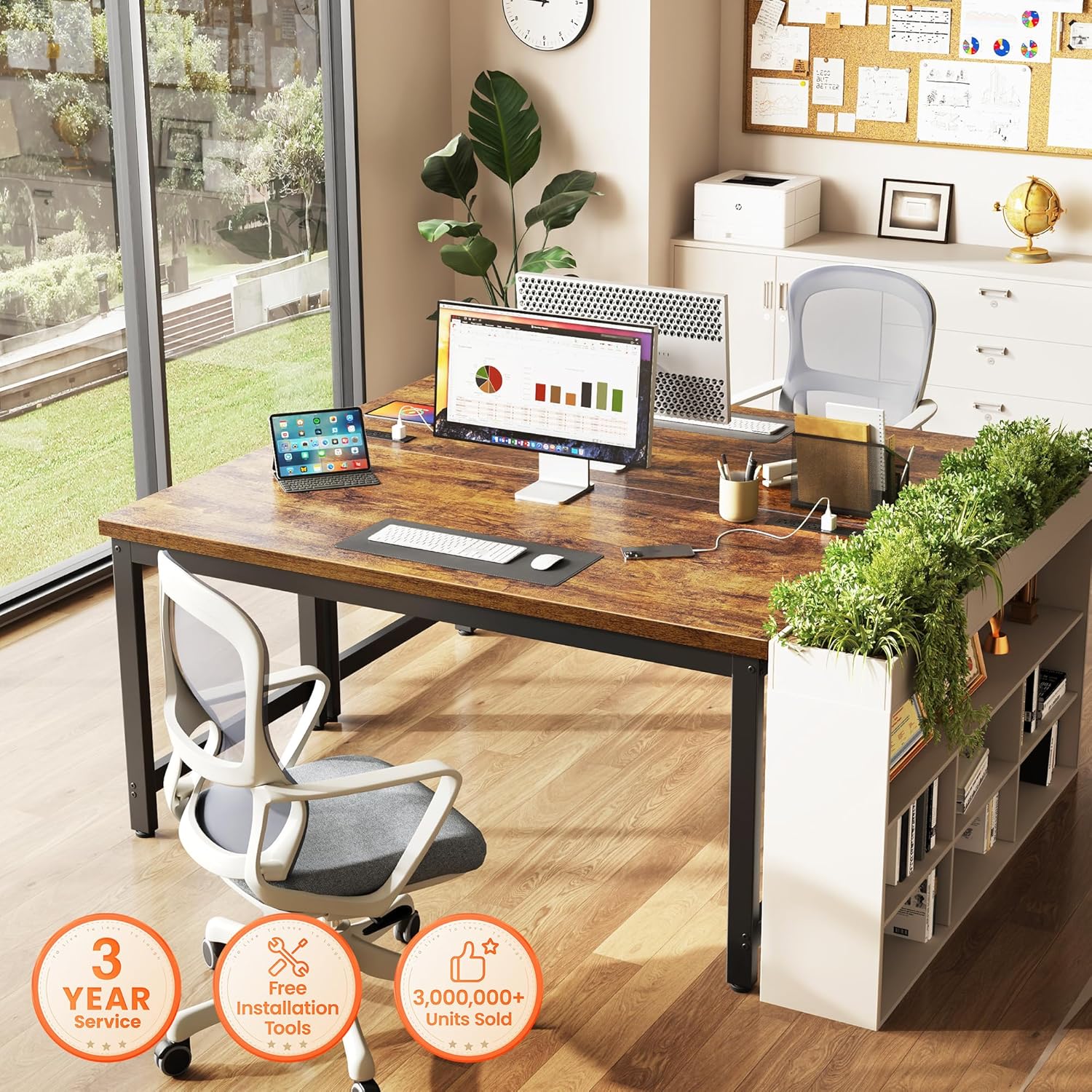 55 x 24-inch Desk (with Power Outlets and USB-C Port)
