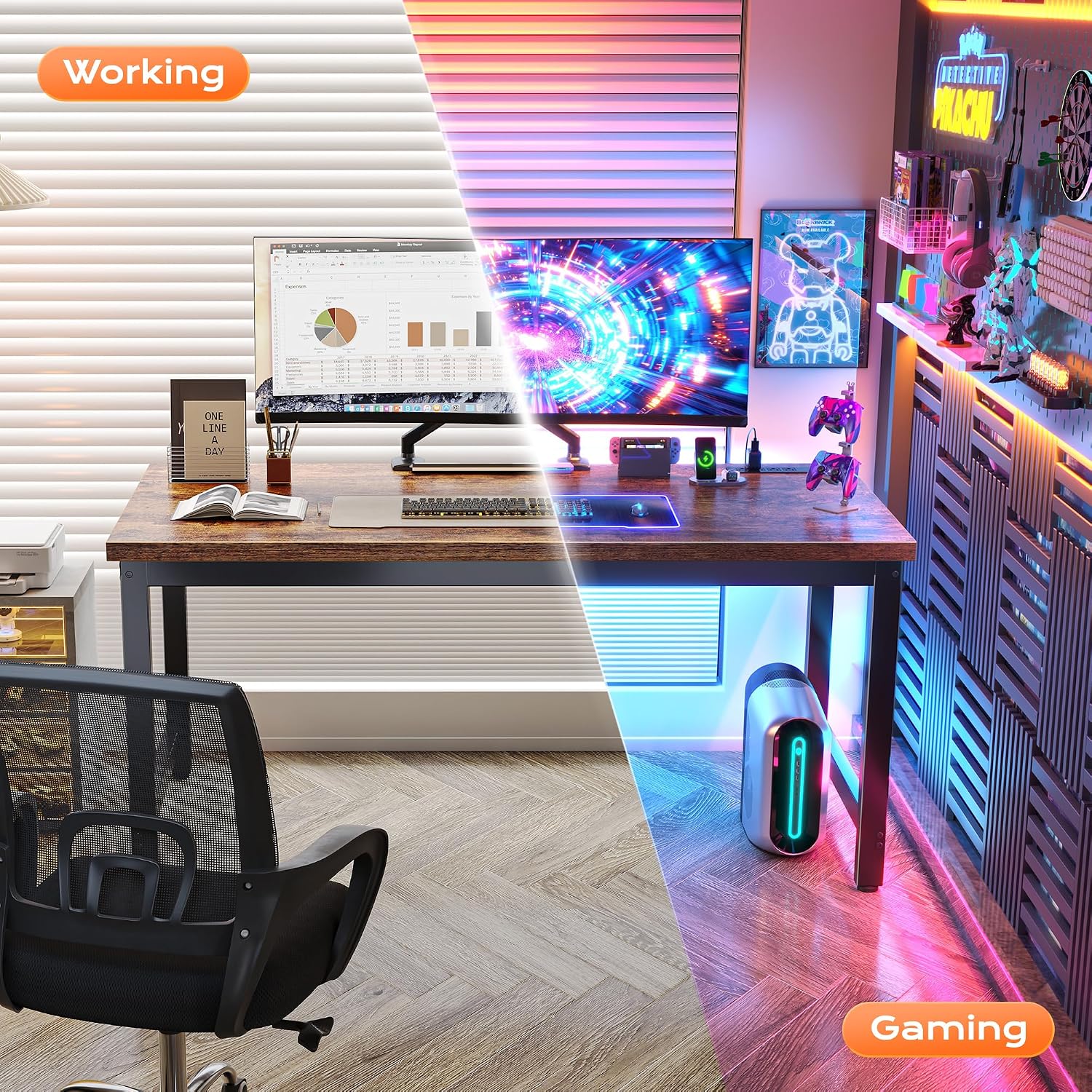 55 x 24-inch Desk (with Power Outlets and USB-C Port)