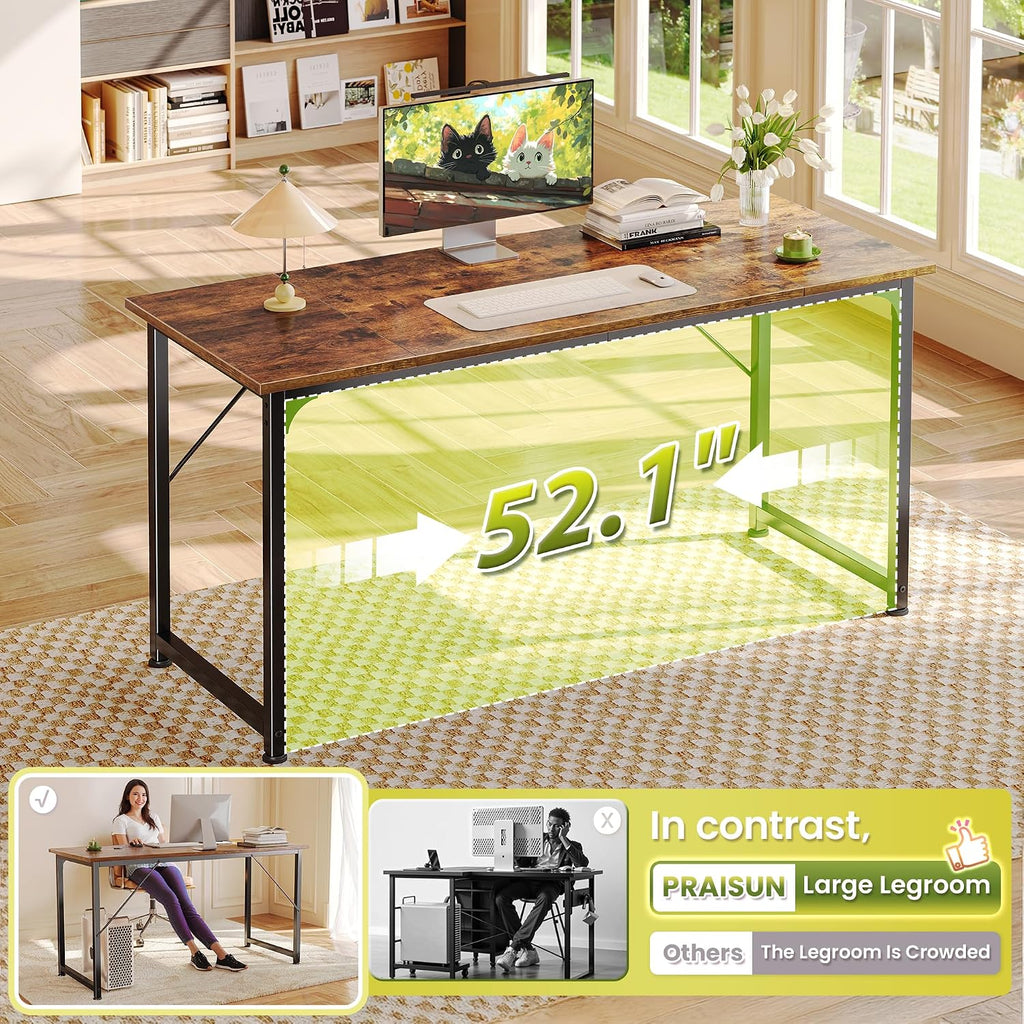 55-inch computer desk. Home office desk with a spacious tabletop. Modern gaming desk.