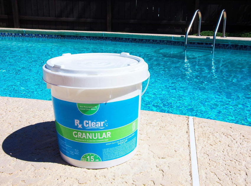 Clear Stabilized Granular Chlorine | One 50-Pound Bucket | Use As Bactericide. Algaecide. and Disinfectant in Swimming Pools and Spas | Fast Dissolving and UV Protected